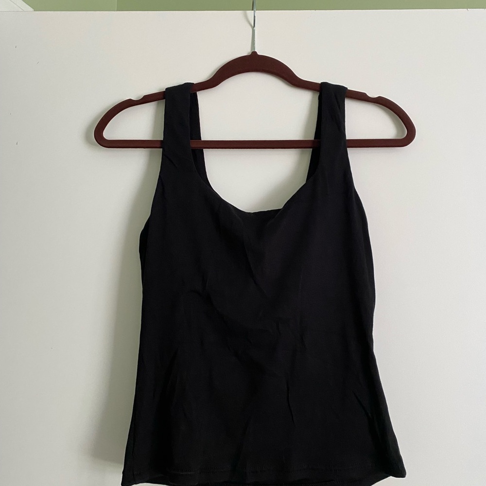 OGL Black Ribbed Padded Tank Top - Picture 4 of 5